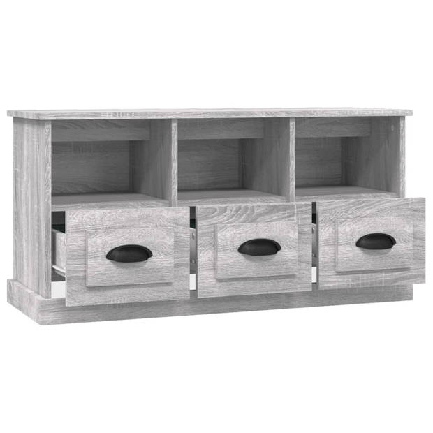 vidaXL Tv-meubel 100x35x50 cm bewerkt hout grijs sonoma eikenkleurig