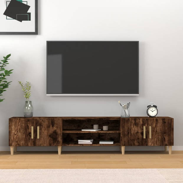 vidaXL Tv-meubel 180x31,5x40 cm bewerkt hout gerookt eikenkleurig