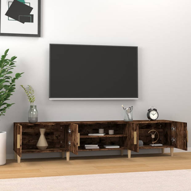 vidaXL Tv-meubel 180x31,5x40 cm bewerkt hout gerookt eikenkleurig