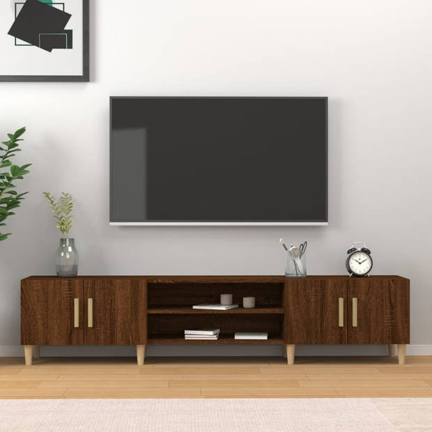 The Living Store TV-kast Vinta - 180 x 31.5 x 40 cm - Bruineiken - Duurzaam hout
