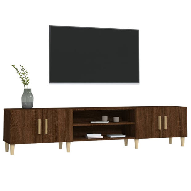 vidaXL Tv-meubel 180x31,5x40 cm bewerkt hout bruin eikenkleur