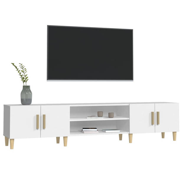 The Living Store TV-meubel - Trendy - TV-kast - 180 x 31.5 x 40 cm - Wit - Duurzaam materiaal