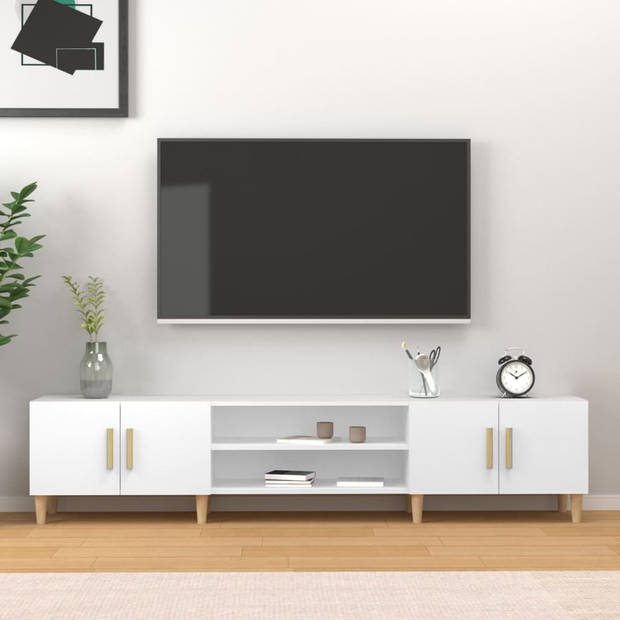 vidaXL Tv-meubel 180x31,5x40 cm bewerkt hout wit