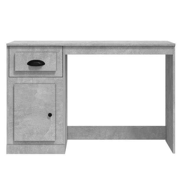 vidaXL Bureau met lade 115x50x75 cm bewerkt hout betongrijs