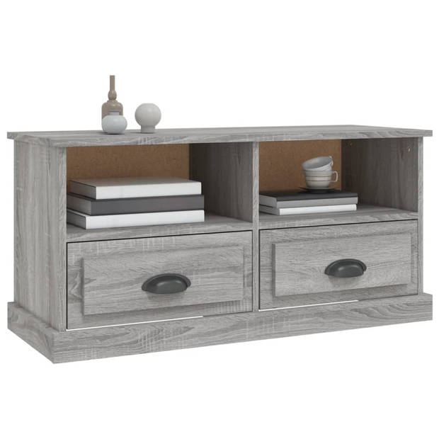 vidaXL Tv-meubel 93x35,5x45 cm bewerkt hout grijs sonoma eikenkleurig