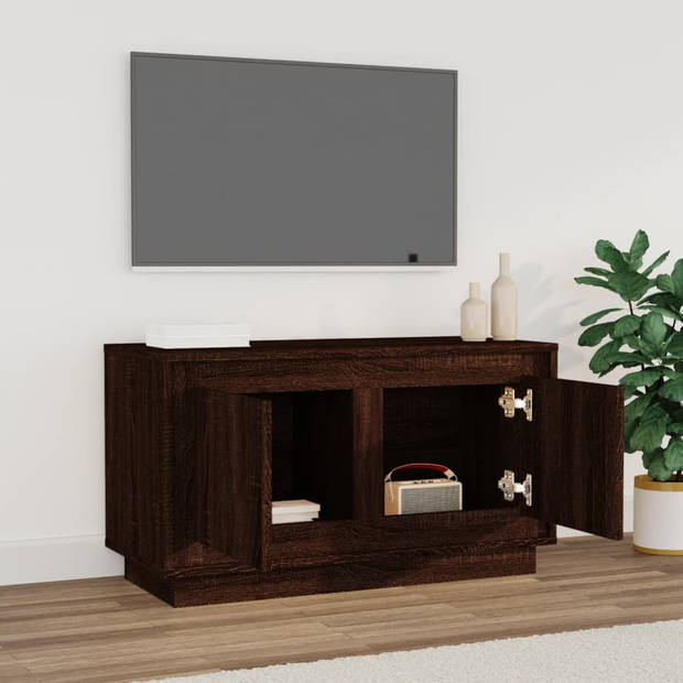 vidaXL Tv-meubel 80x35x45 cm bewerkt hout bruin eikenkleur