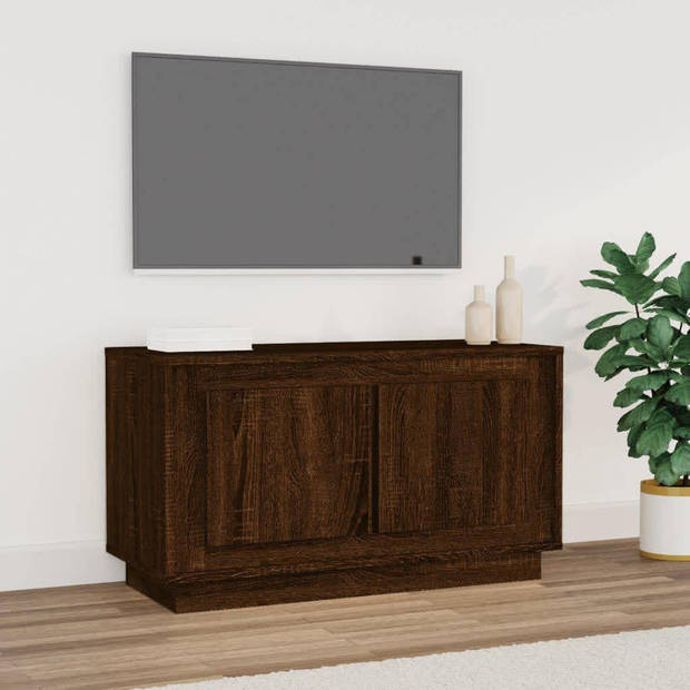 vidaXL Tv-meubel 80x35x45 cm bewerkt hout bruin eikenkleur