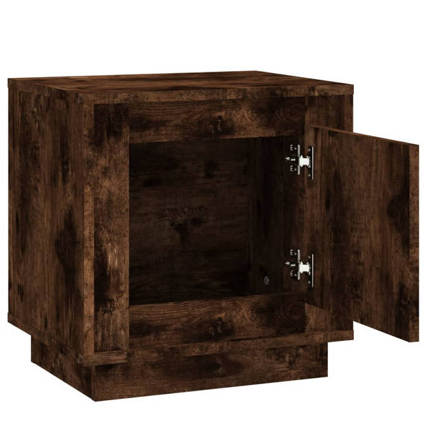 vidaXL Nachtkastjes 2 st 44x35x45 cm bewerkt hout gerookt eikenkleurig