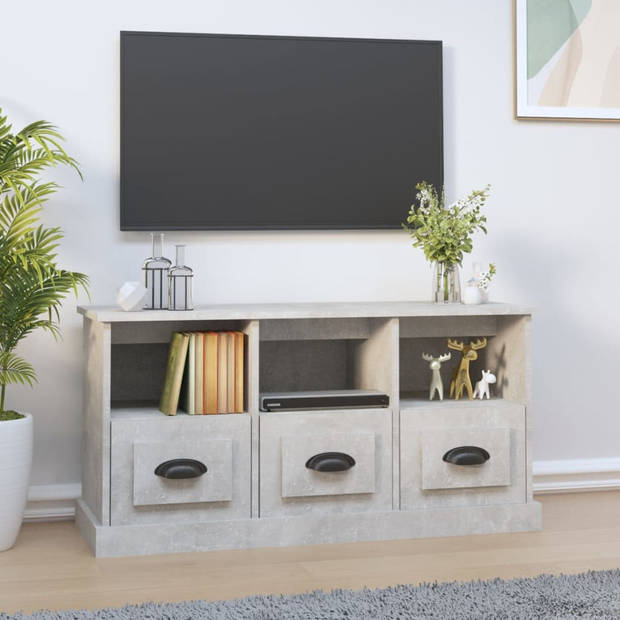 The Living Store TV-meubel Betongrijs 100x35x50 cm - Trendy design