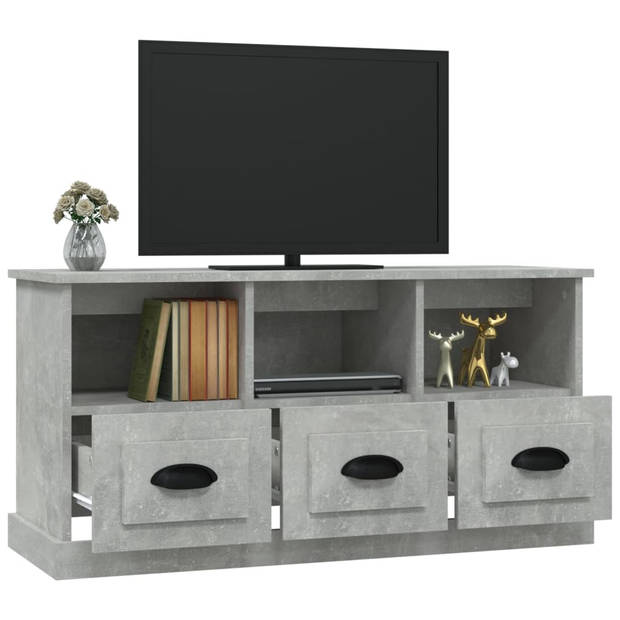 vidaXL Tv-meubel 100x35x50 cm bewerkt hout betongrijs