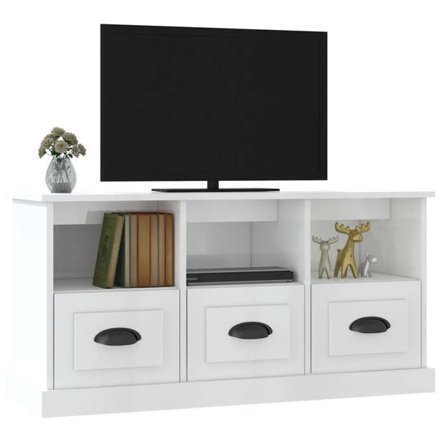 vidaXL Tv-meubel 100x35x50 cm bewerkt hout hoogglans wit