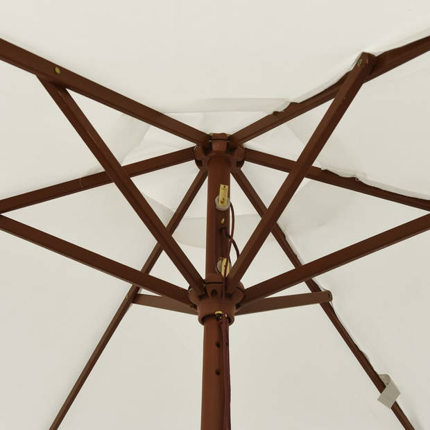vidaXL Parasol met houten paal 196x231 cm zandkleurig