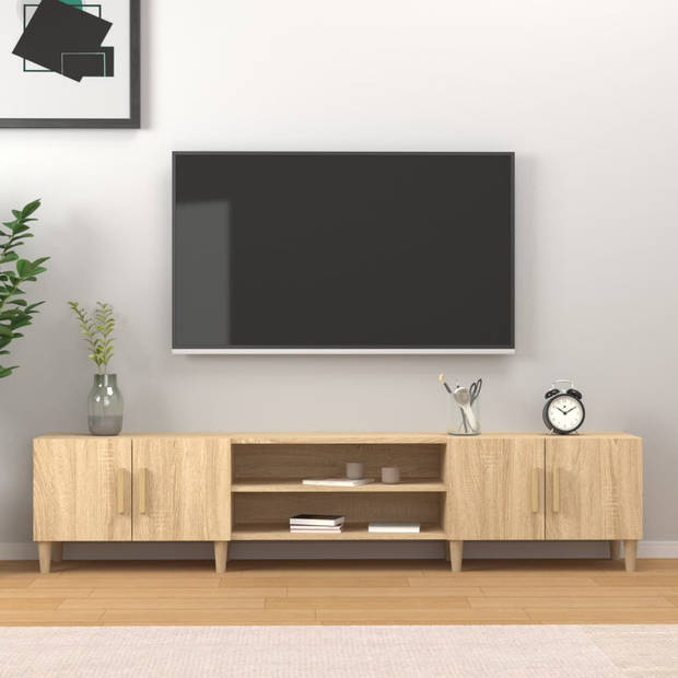 The Living Store TV-kast - Sonoma eiken - 180x31.5x40 cm - Trendy design