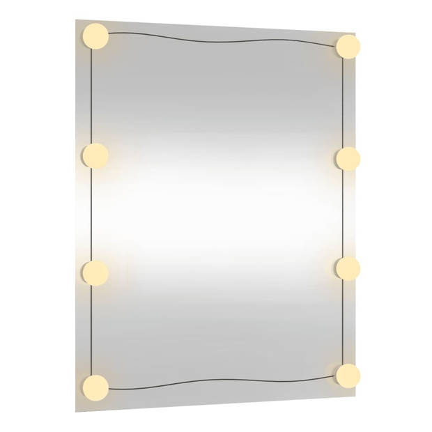 vidaXL Wandspiegel met LED's rechthoekig 50x60 cm glas