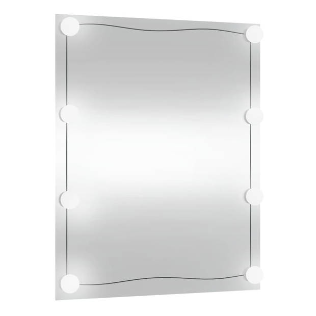 vidaXL Wandspiegel met LED's rechthoekig 50x60 cm glas