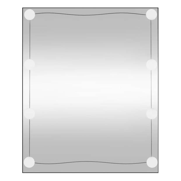 vidaXL Wandspiegel met LED's rechthoekig 50x60 cm glas