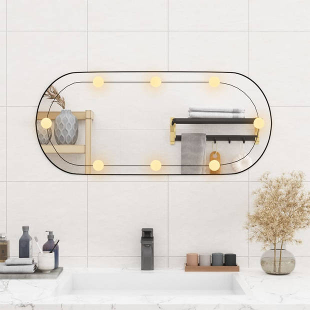 The Living Store Wandspiegel LED - 35x80 cm - Haken - Heldere weerspiegeling - Verschillende kleurmodi - Handige
