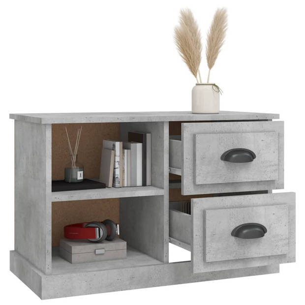 The Living Store Tv-kast Betongrijs 73x35.5x47.5 cm - Trendy design - Duurzaam materiaal - Voldoende opbergruimte