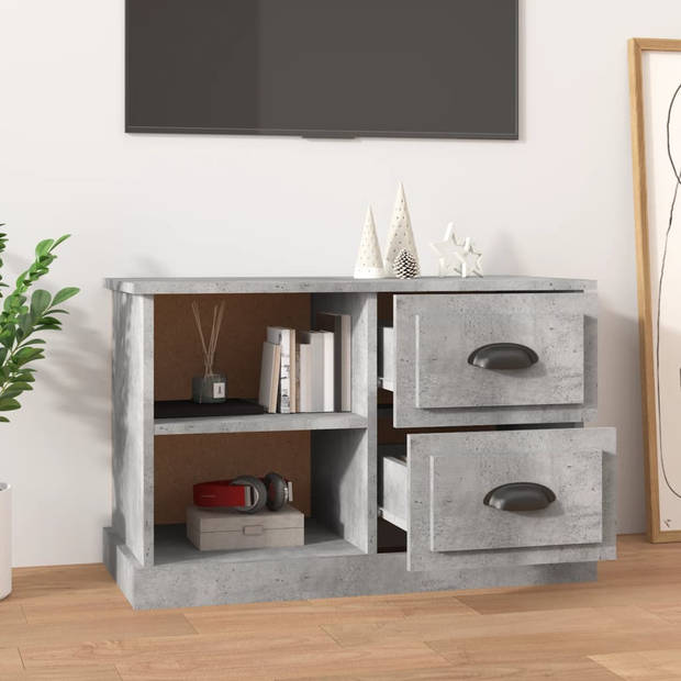 The Living Store Tv-kast Betongrijs 73x35.5x47.5 cm - Trendy design - Duurzaam materiaal - Voldoende opbergruimte