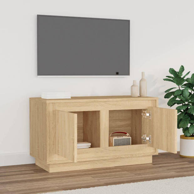 The Living Store TV-meubel Sonoma Eiken - 80 x 35 x 45 cm - Trendy ontwerp met voldoende opbergruimte