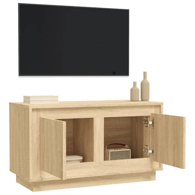 The Living Store TV-meubel Sonoma Eiken - 80 x 35 x 45 cm - Trendy ontwerp met voldoende opbergruimte