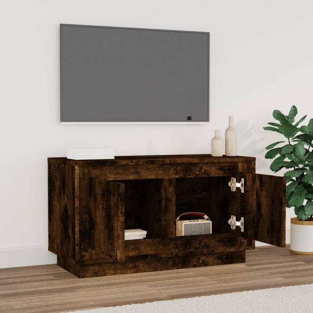 vidaXL Tv-meubel 80x35x45 cm bewerkt hout gerookt eikenkleurig