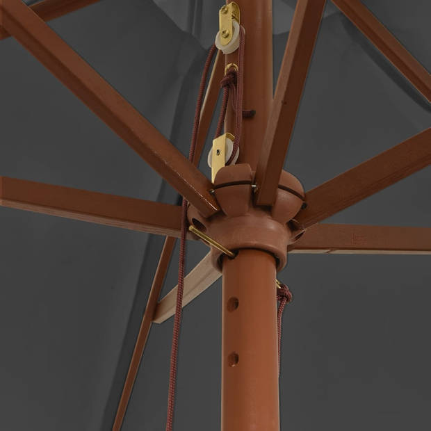 vidaXL Parasol met houten paal 299x240 cm antracietkleurig