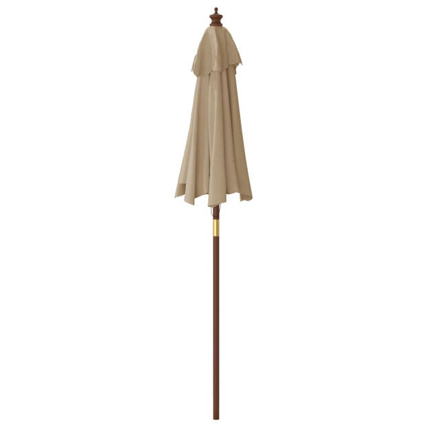 The Living Store Parasol Outdoor - 196 x 231 cm - Taupe - Hardhouten frame - Polyester hoes