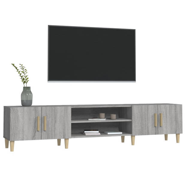 vidaXL Tv-meubel 180x31,5x40 cm bewerkt hout grijs sonoma eikenkleurig