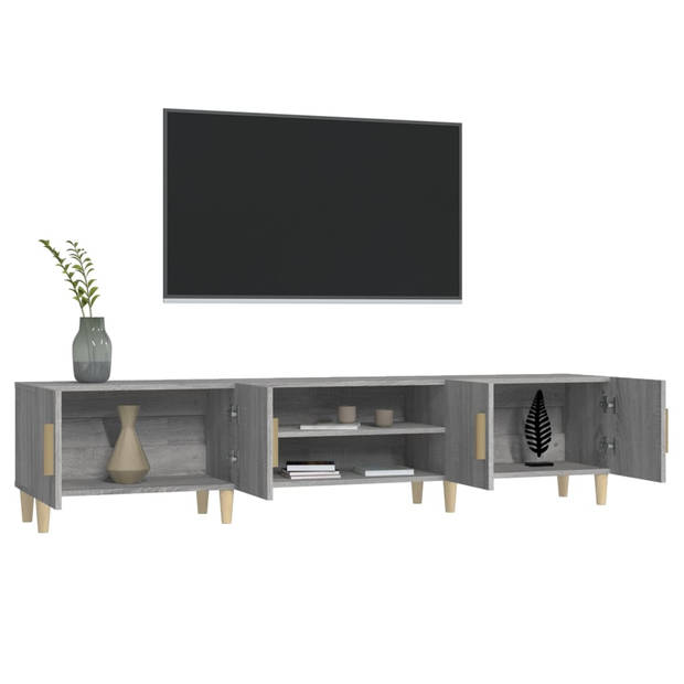 vidaXL Tv-meubel 180x31,5x40 cm bewerkt hout grijs sonoma eikenkleurig