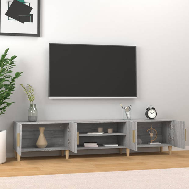 vidaXL Tv-meubel 180x31,5x40 cm bewerkt hout grijs sonoma eikenkleurig