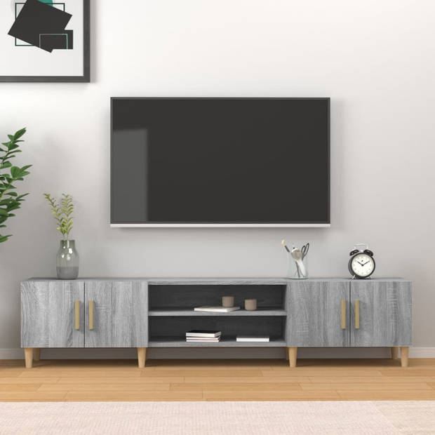 vidaXL Tv-meubel 180x31,5x40 cm bewerkt hout grijs sonoma eikenkleurig