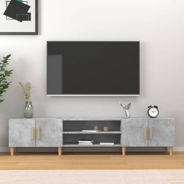 vidaXL Tv-meubel 180x31,5x40 cm bewerkt hout betongrijs