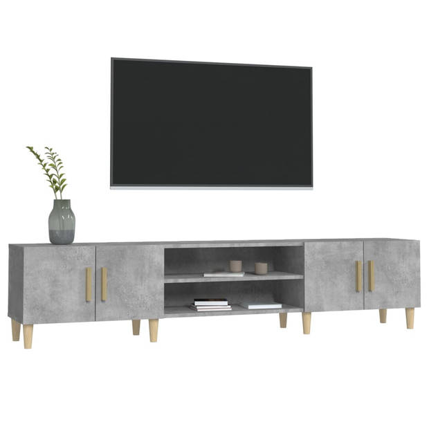 vidaXL Tv-meubel 180x31,5x40 cm bewerkt hout betongrijs