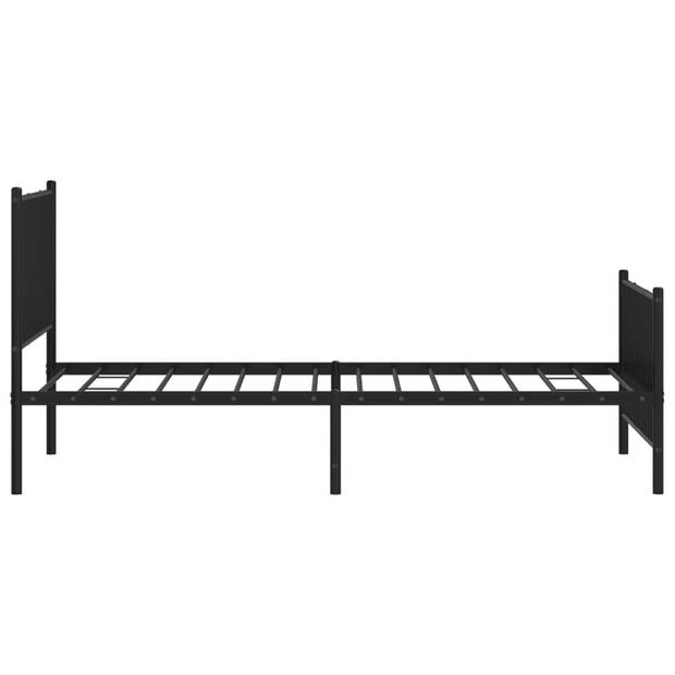 vidaXL Bedframe met hoofd- en voeteneinde metaal zwart 100x190 cm