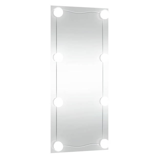 vidaXL Wandspiegel met LED's rechthoekig 40x80 cm glas