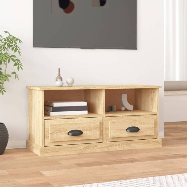 The Living Store Tv-meubel Sonoma Eiken - 93x35.5x45 cm - Trendy design - duurzaam materiaal