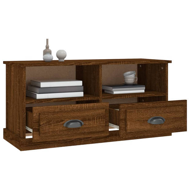 The Living Store TV-meubel - - 93 x 35.5 x 45 cm (B x D x H) - Bruineiken