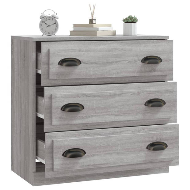 The Living Store Dressoir Klassieke - Bijzetkast - 70 x 35.5 x 67.5 cm - Grijs Sonoma Eiken