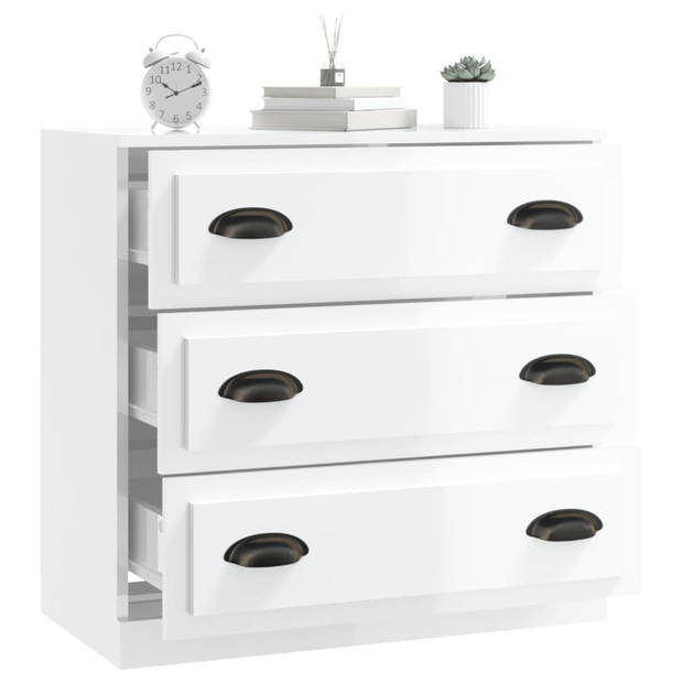 The Living Store Dressoir - Classic - Bijzetkast - 70x35.5x67.5 cm - Hoogglans wit