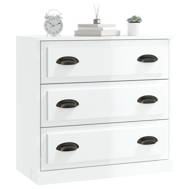 The Living Store Dressoir - Classic - Bijzetkast - 70x35.5x67.5 cm - Hoogglans wit