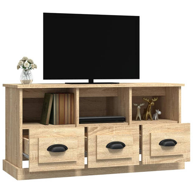 The Living Store Tv-kast Sonoma Eiken - 100 x 35 x 50 cm - Duurzaam bewerkt hout