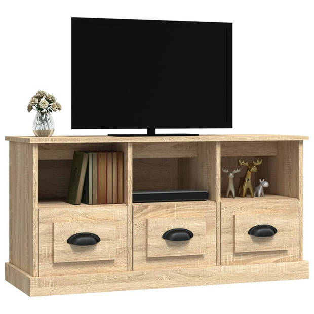 The Living Store Tv-kast Sonoma Eiken - 100 x 35 x 50 cm - Duurzaam bewerkt hout