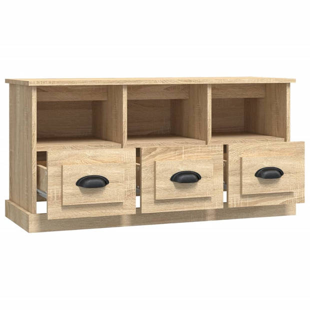 The Living Store Tv-kast Sonoma Eiken - 100 x 35 x 50 cm - Duurzaam bewerkt hout