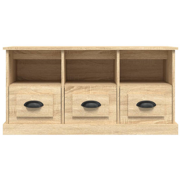 The Living Store Tv-kast Sonoma Eiken - 100 x 35 x 50 cm - Duurzaam bewerkt hout