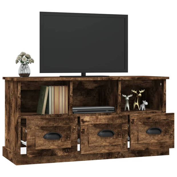 The Living Store TV-kast - Trendy - Meubelen - 100 x 35 x 50 cm - Gerookt eiken