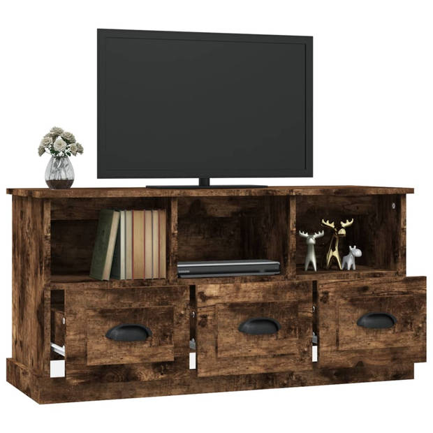 vidaXL Tv-meubel 100x35x50 cm bewerkt hout gerookt eikenkleurig