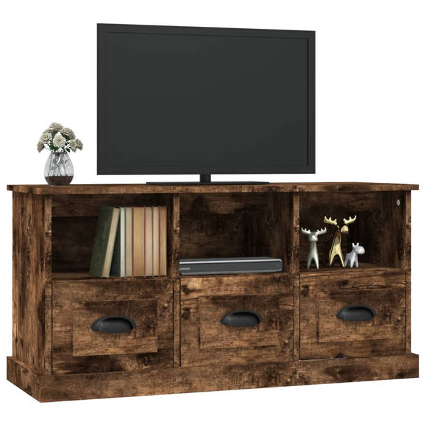 vidaXL Tv-meubel 100x35x50 cm bewerkt hout gerookt eikenkleurig