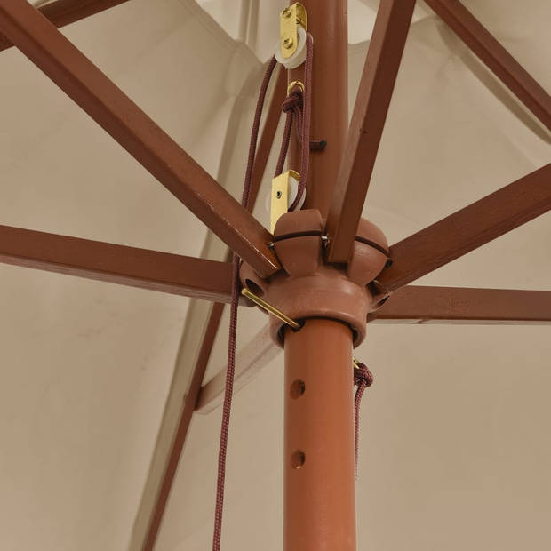 vidaXL Parasol met houten paal 299x240 cm taupe