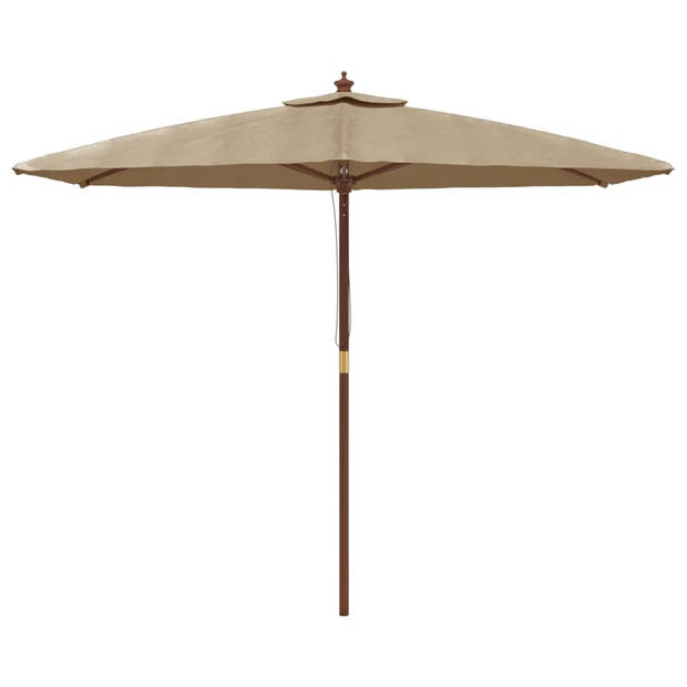 The Living Store Parasol - Hardhout - Polyester - 299 x 240 cm - Taupe